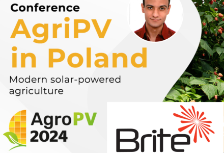 Brite Solar team member participating in AgroPV 2024, exchanging insights with key stakeholders in the Polish agricultural sector.