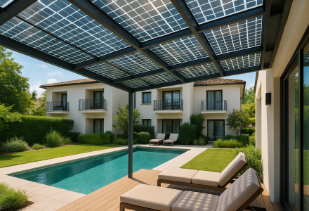 Poolside elegance powered by the sun – Brite Solar transforms hotel outdoor spaces with semi-transparent photovoltaic technology.
