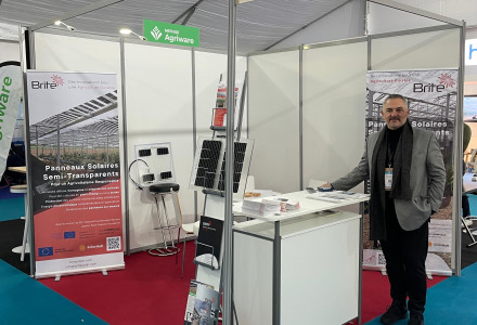 Live from Hall D, B250 – Brite Solar presents its semi-transparent solar panels at Sival 2025 in Angers, France.