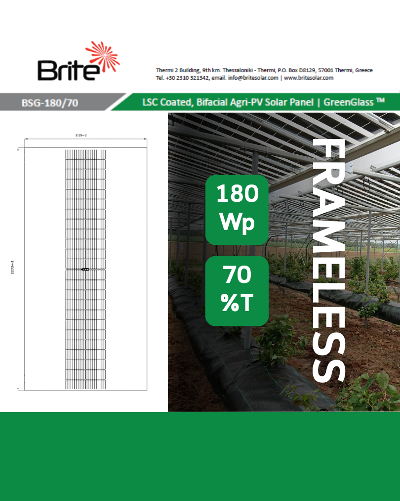 180 Wp | 70% Transparency | Frameless Design
