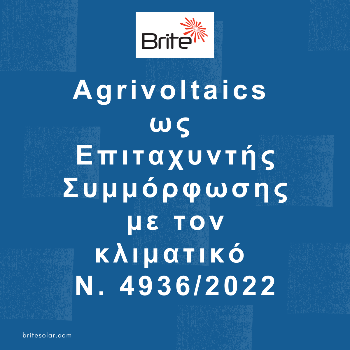 Πάνελ agrivoltaics σε στέγη θερμοκηπίου με μήνυμα “GHG Compliance Made Simple” – η πρόταση της Brite Solar για βιώσιμη συμμόρφωση.